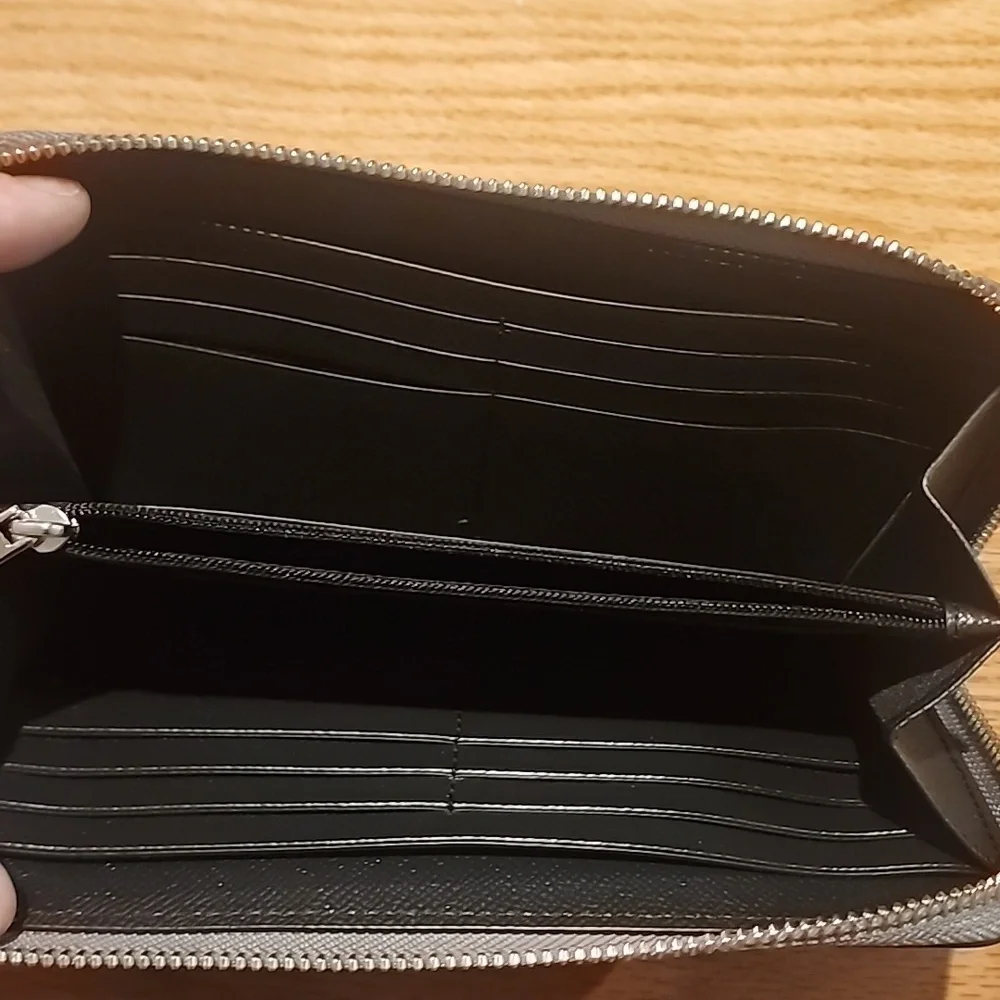 Coach Dark Gray Purse and Wallet Set